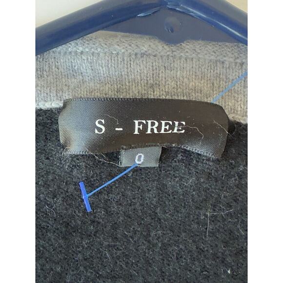 S - FREE 100% CASHMERE SWEATER Womens sz S GRAY Black Great Condition - Picture 4 of 8